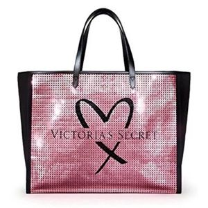 NWT - Pink Sequin Victoria’s Secret Bag